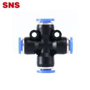 SNS SPXL Series pneumatic one touch quick connect 4 way plastic connector equal union cross air hose fitting picture 1