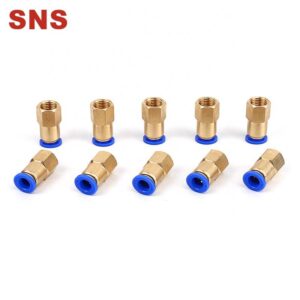 SNS SPCF Series Straight Female Thread Quick Connect Brass Pneumatic Fitting for air pu tube hose picture 1