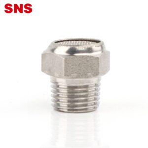 SNS BKC-V series stainless steel pneumatic valve flat end exhaust muffler air silencer picture 1