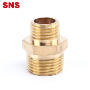 SNS BW Series pneumatic double male thread straight extension connector adapter brass pipe fitting picture 1