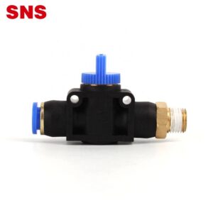 SNS HVSF Series male thread flow control hand valve plastic pneumatic air hose tube fitting quick connector picture 1