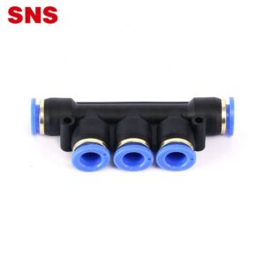 SNS SPW Series push in connect triple branch union plastic air hose pu tube connector manifold union pneumatic 5 way fitting picture 1