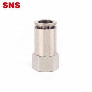 SNS JPCF Series one touch female thread straight air hose tube connector nickel plated whole brass pneumatic quick fitting picture 1
