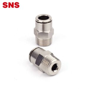 SNS JPC Series one touch male straight air hose tube connector nickel-plated whole brass pneumatic quick fitting picture 1