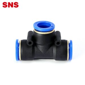 SNS SPE Series pneumatic push to connect 3 way equal union tee type T joint plastic pipe quick fitting air tube connector picture 1