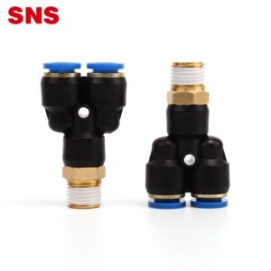 SNS SPX Series one touch 3 way Y type tee male thread air hose tube connector plastic pneumatic quick fitting picture 1