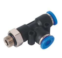 SNS SPD-G Series pneumatic one touch T type 3 way joint male run tee plastic quick fitting air hose tube connector picture 1
